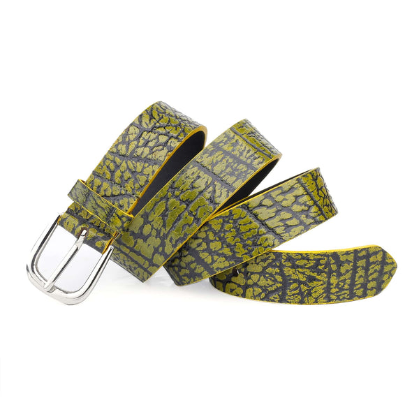 Bacca Bucci 'Aurelia Virentis' Elite Series: Women’s Textured Genuine Leather Belt with Artisanal Pattern, Ideal for Stylish Cinching and Versatile Fashion Pairing