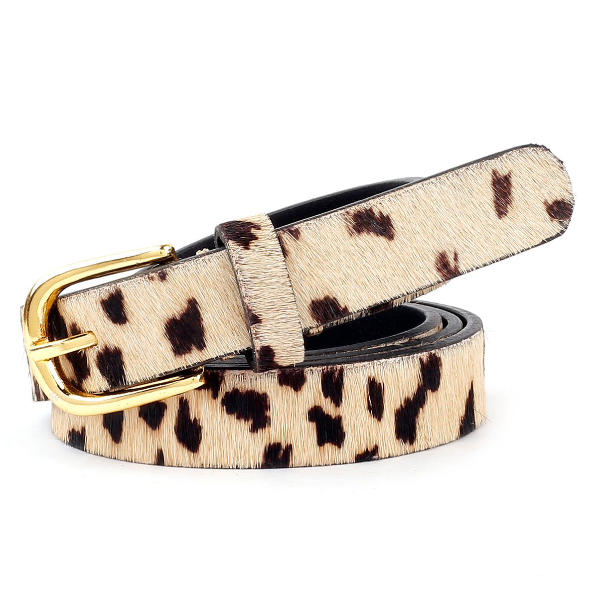 Bacca Bucci Women's Leopard Print Belt for Jeans Genuine Leather Belt