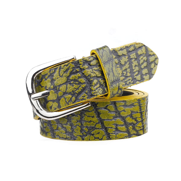 Bacca Bucci 'Aurelia Virentis' Elite Series: Women’s Textured Genuine Leather Belt with Artisanal Pattern, Ideal for Stylish Cinching and Versatile Fashion Pairing