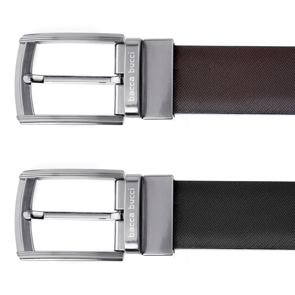 Bacca Bucci 35 MM Nickle free Reversible Clamp Belt Buckle with Branding (Buckle only)